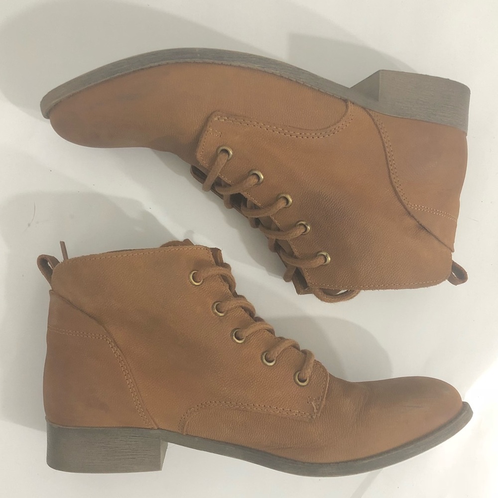 Camel Lace Up Booties